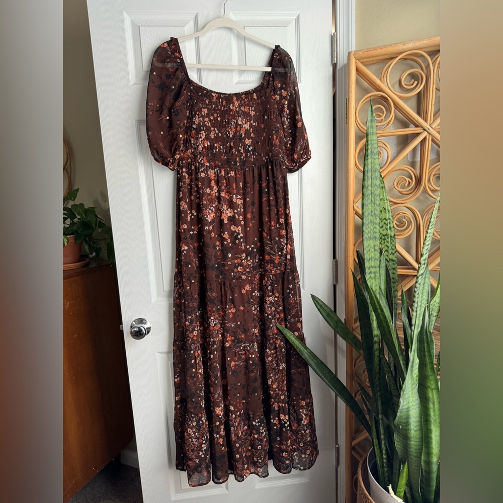 Francesca’s Brown Floral Maxi